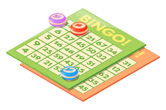 Bingo Isometric Icon: Luck Game Graphics & Illustrations