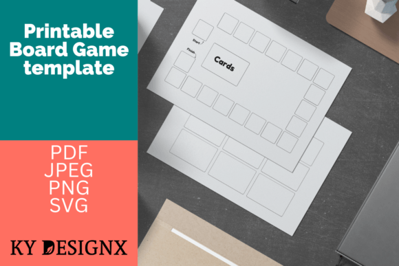 Blank DIY Board Game Template: Graphics & Print Templates