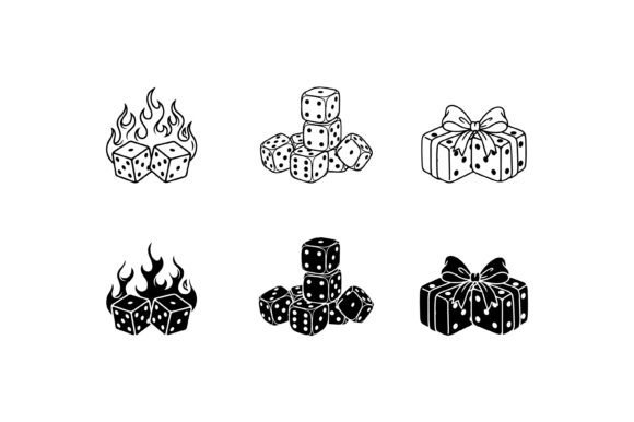 Dice Game Gift Icon Set: Graphics for Crafts & Commerce