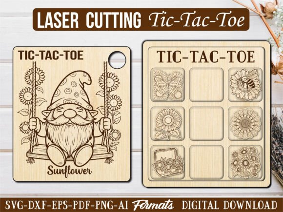 Football Sports Tic Tac Toe Puzzle Game: Graphics & Laser Engraving