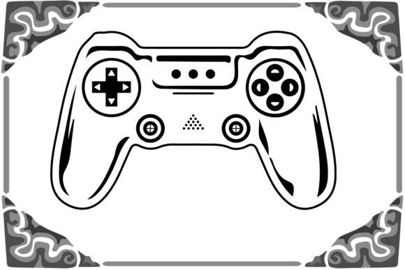 Game Controller Joystick Graphics for Print Templates