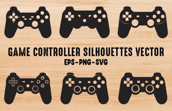 Game Controller Silhouette Clipart Set for Branding Graphics