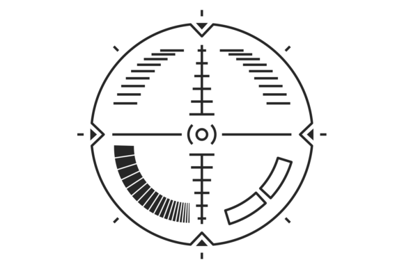 Laser Crosshair Black Symbol Graphics and Illustrations