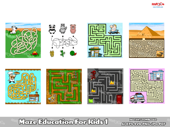 Maze Game Education for Kids 1 Graphics and Illustrations