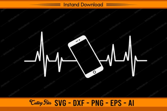 Mobile Game Heartbeat Graphics for Crafts and Digital Selling