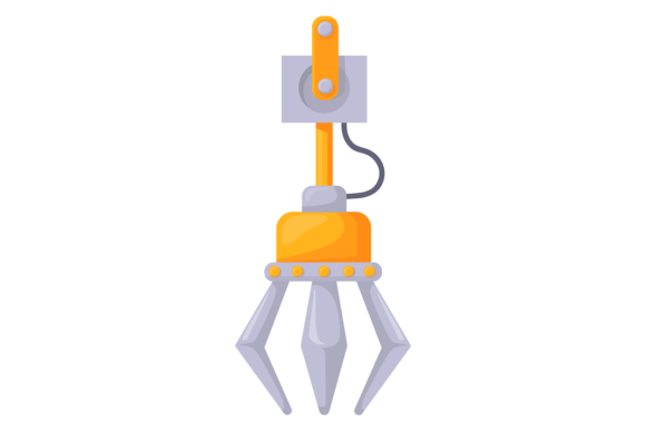 Robotic Claw Grabbing Tool for Toy Game Graphics and Illustrations