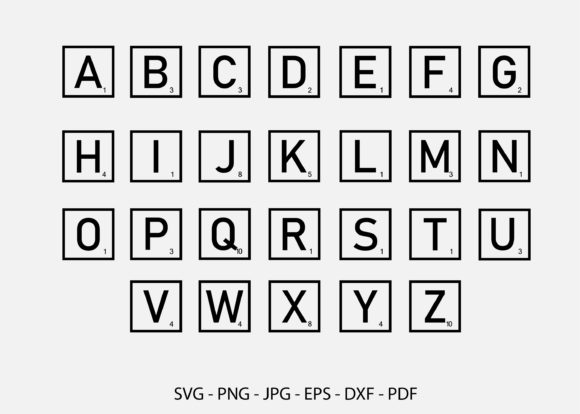 Scrabble Tiles Graphics for Crafts & Selling
