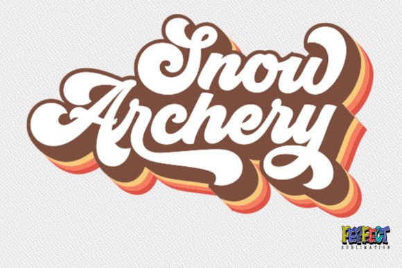 Snow Archery Retro Groovy Game: Graphics & Print Templates