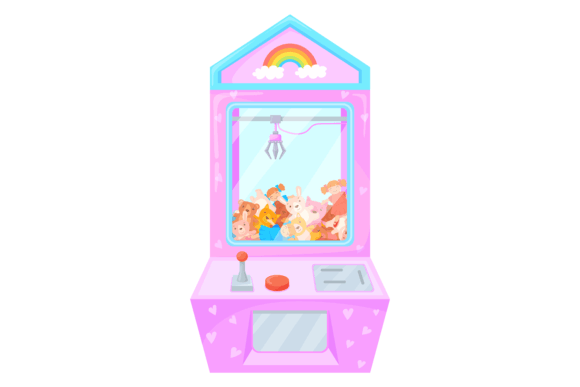 Toy Grabbing Game Machine: Claw Crane Graphics & Illustrations