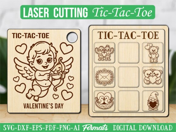 Valentine's Tic Tac Toe: Graphics & Laser Engraving